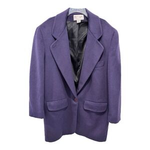 Vtg Paul et Duffier Coat Womens 14 Purple‎ Jewel Tone Soft Wool Blend Lined USA